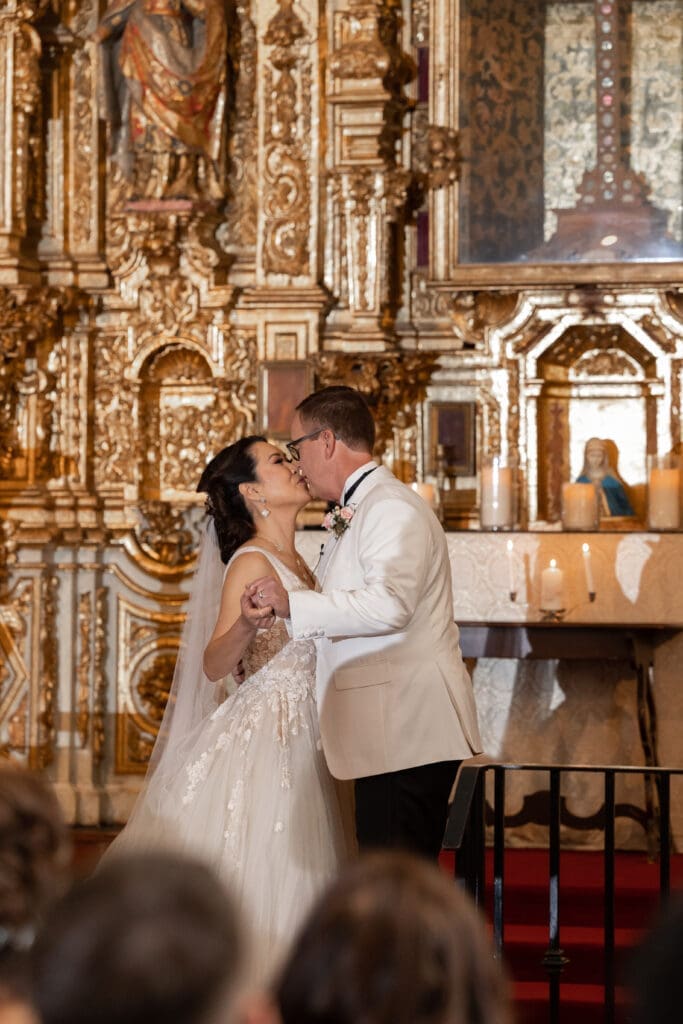 Amila and Kelly ceremony inside St. Francis Chapel at Mission Inn Hotel