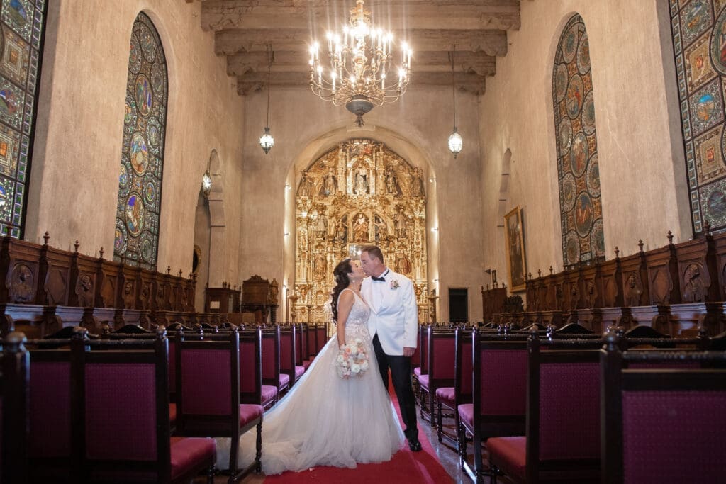 Romantic wedding portraits of Amila and Kelly at Mission Inn Riverside