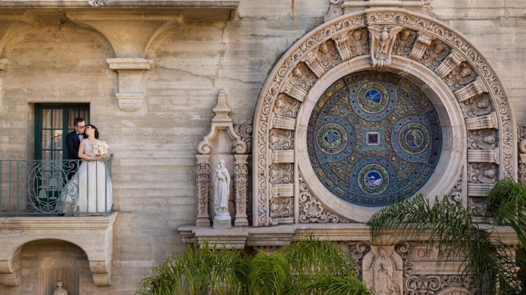 Romantic wedding portraits of Amila and Kelly at Mission Inn Riverside